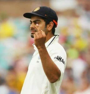 virat kohli fined 289x300 Cricketer Virat Kohli fined 50% match fees for showing middle finger