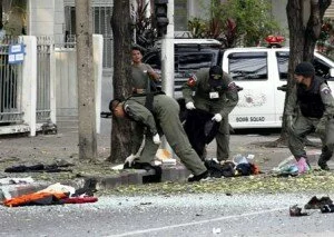 blast in bangkok4 300x213 Bangkok thrilled with three bomb blasts 