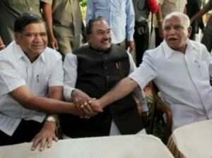 karnataka BJP 300x224 Yeddyurappa meets Gadkari to make peace in Karnataka