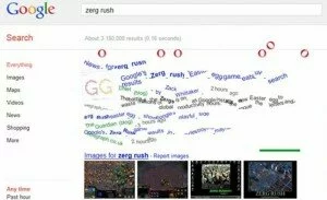 google Zerg Rush 300x183 Google Zerg Rush Easter Egg attacks Your Search Results