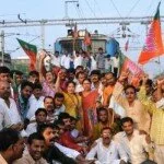 BJP Protest 150x150 BJP MLA strands three Rajdhani Express in Jharkhand 