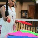 Veena Malik Playing Holi2 150x150 Veena Malik in the colour of Holi